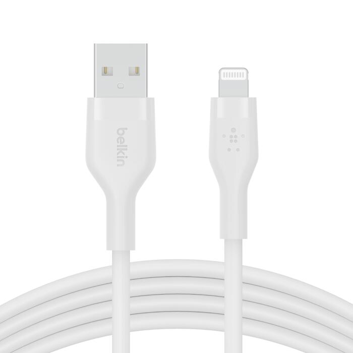 Belkin BoostCharge Flex USB-A Kabel mit Lightning Connector (2m, Weiß) Belkin BoostCharge Flex USB-A Kabel mit Lightning Connector (2m, Weiß)